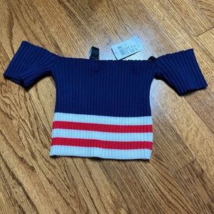 Windsor Red, White and Blue Crop Top
